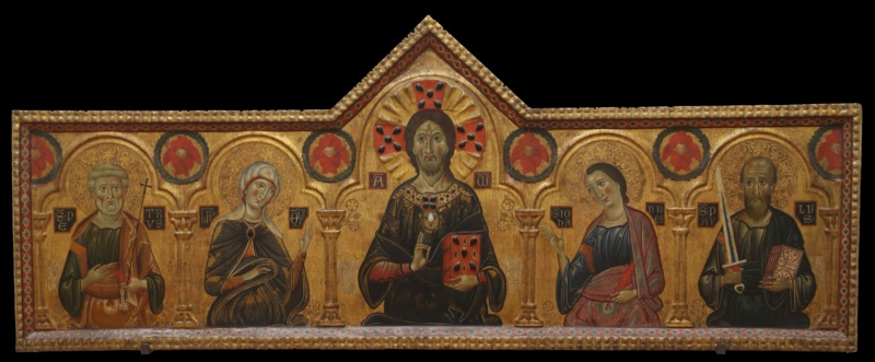 Christ the Redeemer alongside Saints Peter, the Virgin Mary, John the Evangelist and Paul